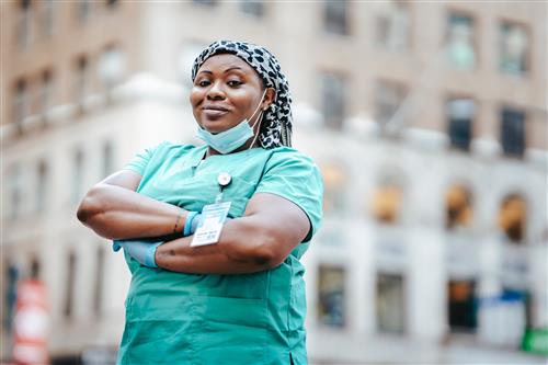 nurse with smirk stock art